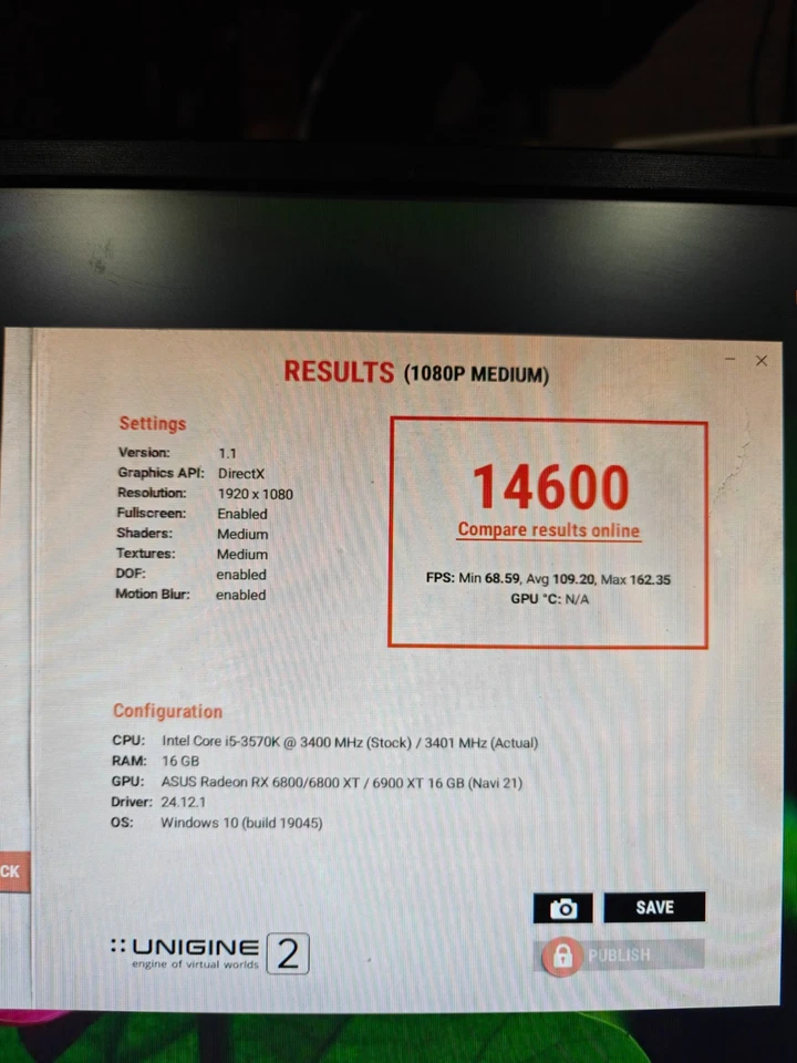 ASUS TUF Gaming AMD Radeon RX 6800 OC Edition 16GB GDDR6 Graphics Card-Excellent - Image 4 of 4