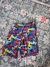 Wonder Nation Boys XL 14-16 Camouflage Swim Shorts Drawstring Elastic Waist