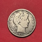 (1) Beautiful Antique 1898-S Barber Half Dollar CHOICE VG-VERY GOOD