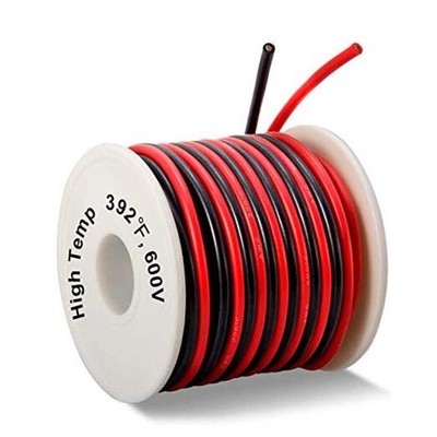 16 Gauge Silicone Wire Spool 50 Feet, Ultra Flexible High Temp 200 deg C 600V 
