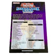 Yu-Gi-Oh Trading Card Game Insert Deck List English TCG Kaiba Reloaded Starter