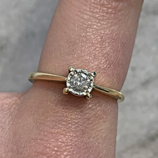 Diamond .20ct Ring 9ct Gold Bezel Set Solitaire 375 Yellow Gold - Size M 1/2