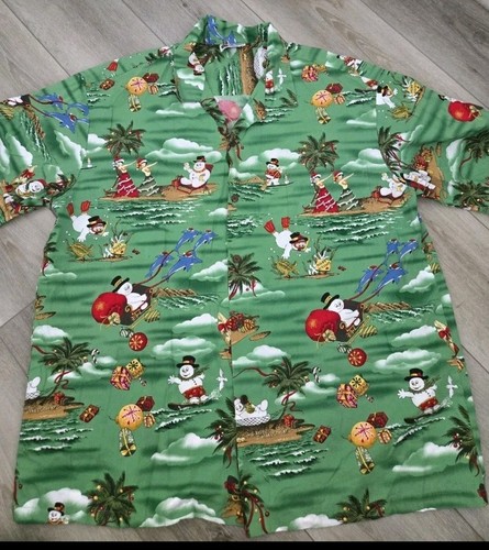 Aloha Republic Hawaiian Aloha Shirt XL CHRISTMAS