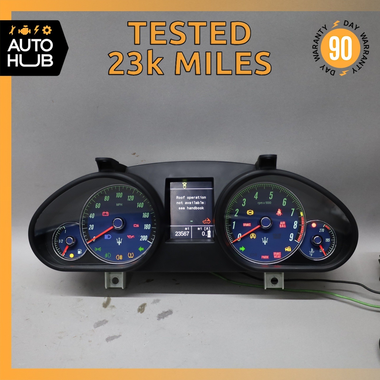 10-12 Maserati GranTurismo M145 4.7L Instrument Cluster Speedometer OEM 23k