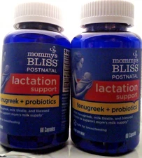 2 Mommy's BLISS Postnatal LACTATION SUPPORT fenugreek + Probiotic 60ct EXP 2026
