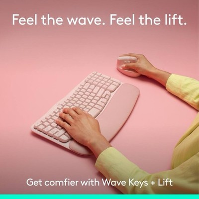 Logitech - Wave Keys and Lift Vertical Mouse Wireless Ergonomic Keyboard and ...