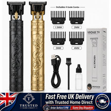 Professional Cordless Hair Clippers Beard Trimmer T-Blade USB LCD Grooming Kit