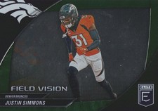 2024 Elite Football Trading Card Field Vision Green Insert #10 Justin Simmons