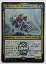 Adrix and Nev, Twincasters Commander 2021 Foil Etched THICK CARD Commander