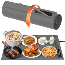 Food Warming Mat - Fast & Full Surface Heating Silicone Heat Pad with 3 Adjus