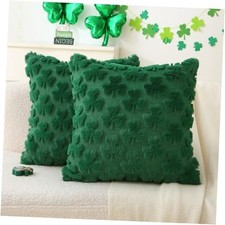 St. Patrick's Day Pillow Covers Decorations, 18 x 18 Inch Set of 2 Green 2