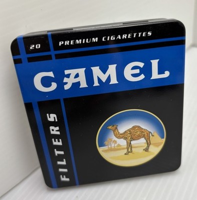 Camel Premium Cigarettes Black Hinged Lid Tin Empty Made in Germany-20