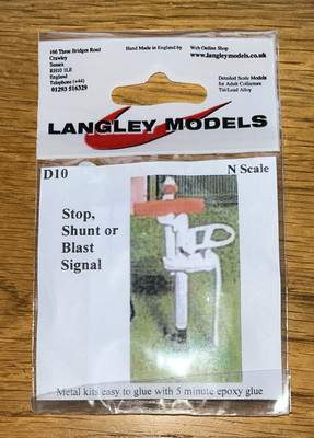 Langley Models D10 Spur N Maßstab 1:148 Stop Shunt or Blast Signal unlackierter Bausatz