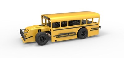 3D Printed Outlaw Figure 8 Modified Stock Car As School Bus Scale 1:25