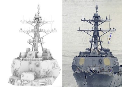 3D 1/700 USS Arleigh Burke Destroyer Superstructure Deck Accessories Unpainted
