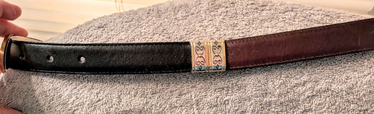 Brighton Women Reversible Leather Belt Sz M/30 Black /Brown 