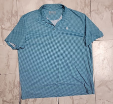 Ariat Tek Mens All Over Geometric Pattern Print Polo Shirt XL Blue