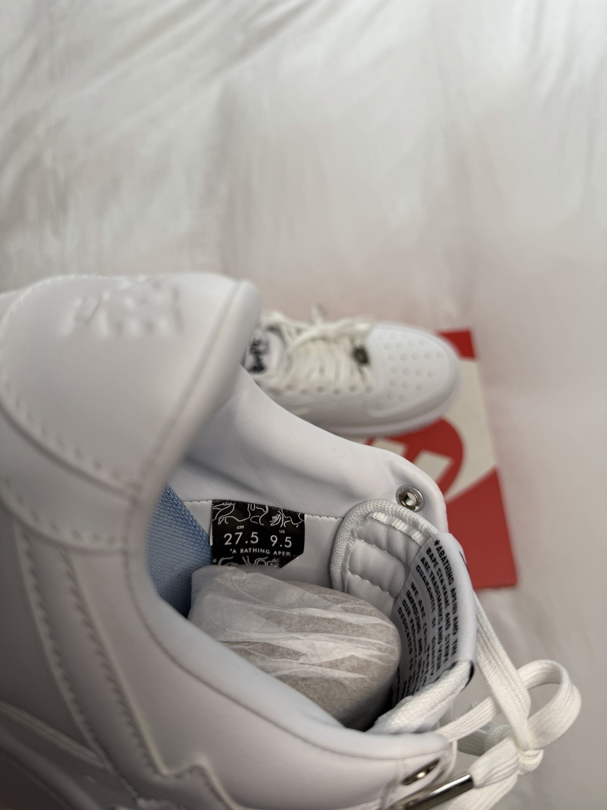 A Bathing Ape Bapesta Triple White Bath Mat Size 9.5 thumbnail 9