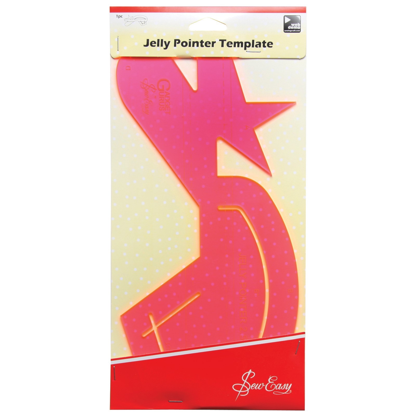 Sew Easy: Template: Jelly Pointer: Pink: 6.3cm