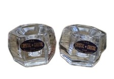 Set Of 2 Small Taper Candle Holders  Crystal-...