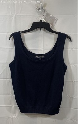 St. John Basics Women's Navy Knit Tank Top Shell Vintage Y2K Sz S COA
