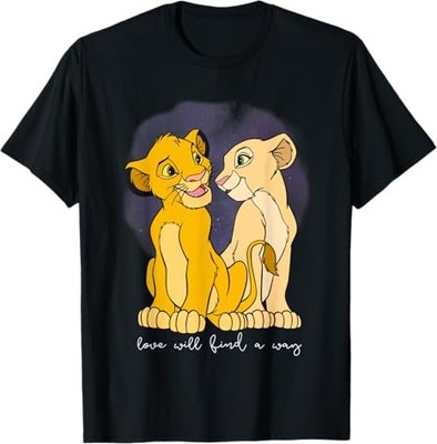 Disney The Lion King Simba & Nala Black T-Shirt