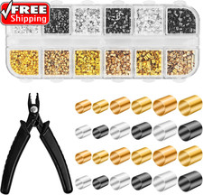 2200 Pieces Crimp Beads for Jewelry Making - 3 Sizes  4 Colors - Beads for Brac