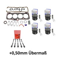 Kolbenset+0,50 ÜBermaß+Dichtsatz FüR Vw Golf 1.6 93872620 Ø81,51 Zyl. 027198012L