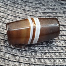 Antique Yemeni Agate Bead 38.4mm Ancient Banded Sulemani Large Tribal Focal Bead