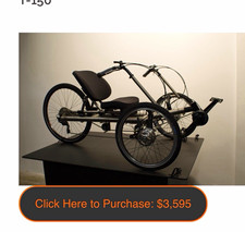 Ti-trikes T-150 Recumbent Tricycle Titanium 20-speed 20in Drum Brake 33in Ti-trikes T-150 Recumbent Tricycle Titanium 20-speed 20in Drum Brake 33in