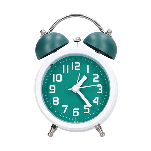 OVAQUIXI Retro Metal Twin Bell Alarm Clock Green 5.1x3.3x2.2 Inches Loud - Zdjęcie 7 z 12