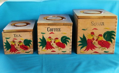 chicken tea coffee sugar canisters