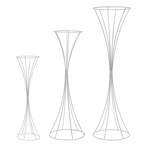 Soporte de flores para mesa de boda 3 piezas centros de mesa de metal decoración independiente - Imagen 11 de 15