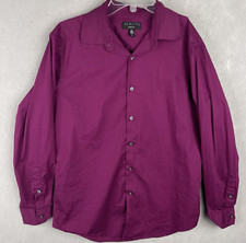 Alfani Mens Purple Button Up Long Sleeve Slim Fit Shirt Size Medium