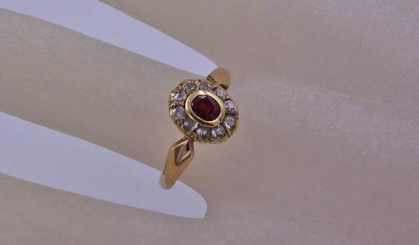 * Ruby ring ring with ruby brilliant diamond 0.40… - image 3