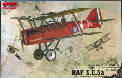 Roden 607 - Raf S.E.5A (w/wolseley Viper) British  - 1/32 Scale Model Kit 282 mm