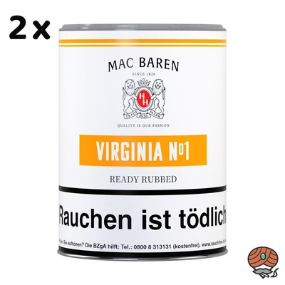  Mac Baren Virginia No. 1 Pfeifentabak 2x 250g Dose