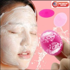 2pcs Soft Silicone Facial Cleansing Brush Face Scrubber Face Exfoliator Brush