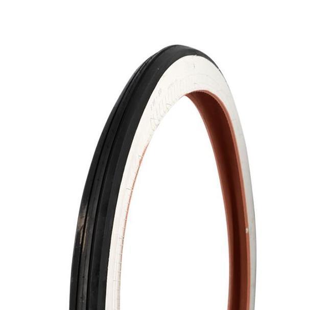 Pneu cyclo 19 pouces Teknix à flanc blanc idéal pour balades en mobylette vintage
