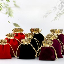 1 Set 10x Velour Drawstring Jewelry Storage Bag Velvet Luxury Bracelet Gift Bags