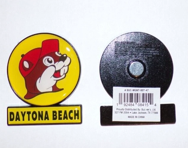Buc-ee's Daytona Beach Florida Metal Magnet with Lucite Covering