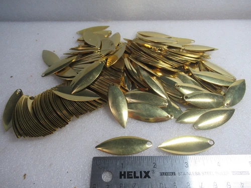 WORTH TACKLE BRASS WILLOW LEAF SPINNERBAIT BLADES SMOOTH BRASS 25 PCS SIZE 4