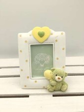 Cornice Portafoto Orso Orsetto Battesimo Compleanno Stock 2 Pezzi