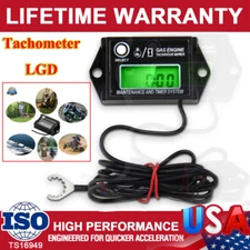 Fit Go Kart Digital Tachometer Hour Meter w/ Max RPM Recall 2 & 4 Stroke Engine