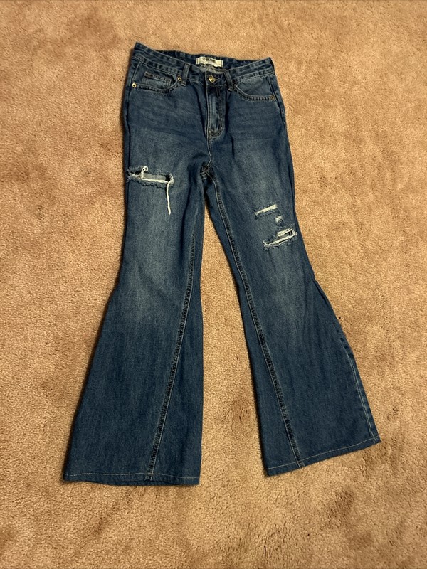 Rock & Roll Women's High Rise Palazzo Flare Jeans - Size 28x29