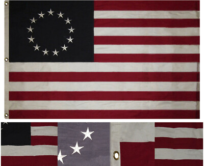 8x12 FT Embroidered Betsy Ross Historical 600D Nylon Flag Banner (Heavy Duty) 