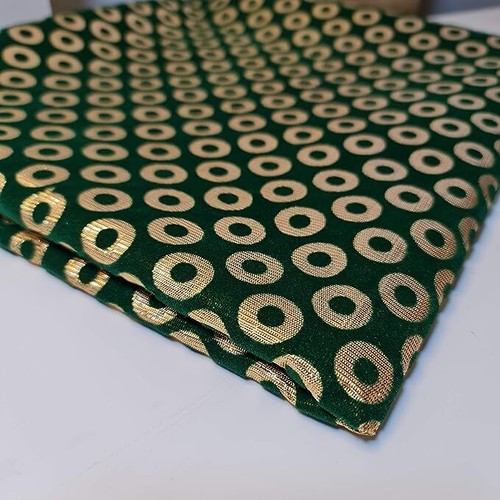 Gold Glitter Foil Lame Material Emboss Velvet Flock Décor Craft Dress Fabric 44" - Picture 23 of 26
