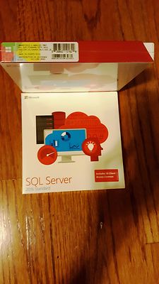 Microsoft SQL Server 2016 Standard,SKU 228-10602,10 CALs,Sealed Retail Box,Full