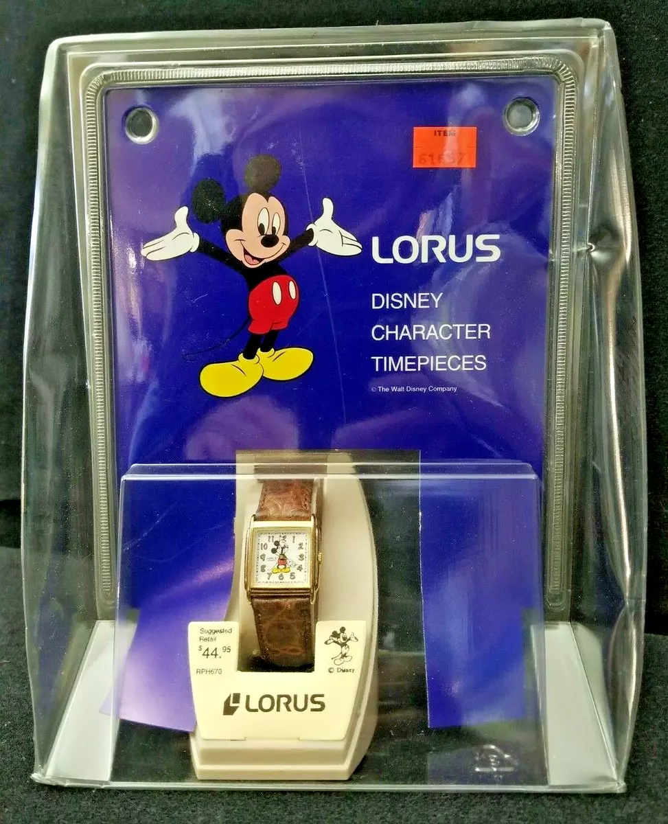 Lorus Disney Mickey Mouse Square Face Watch Mens Womens Quartz Analog Vintage