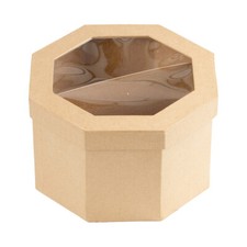 Set of 4 Paper Mache 8-1/2" Octagon Window Gift Boxes